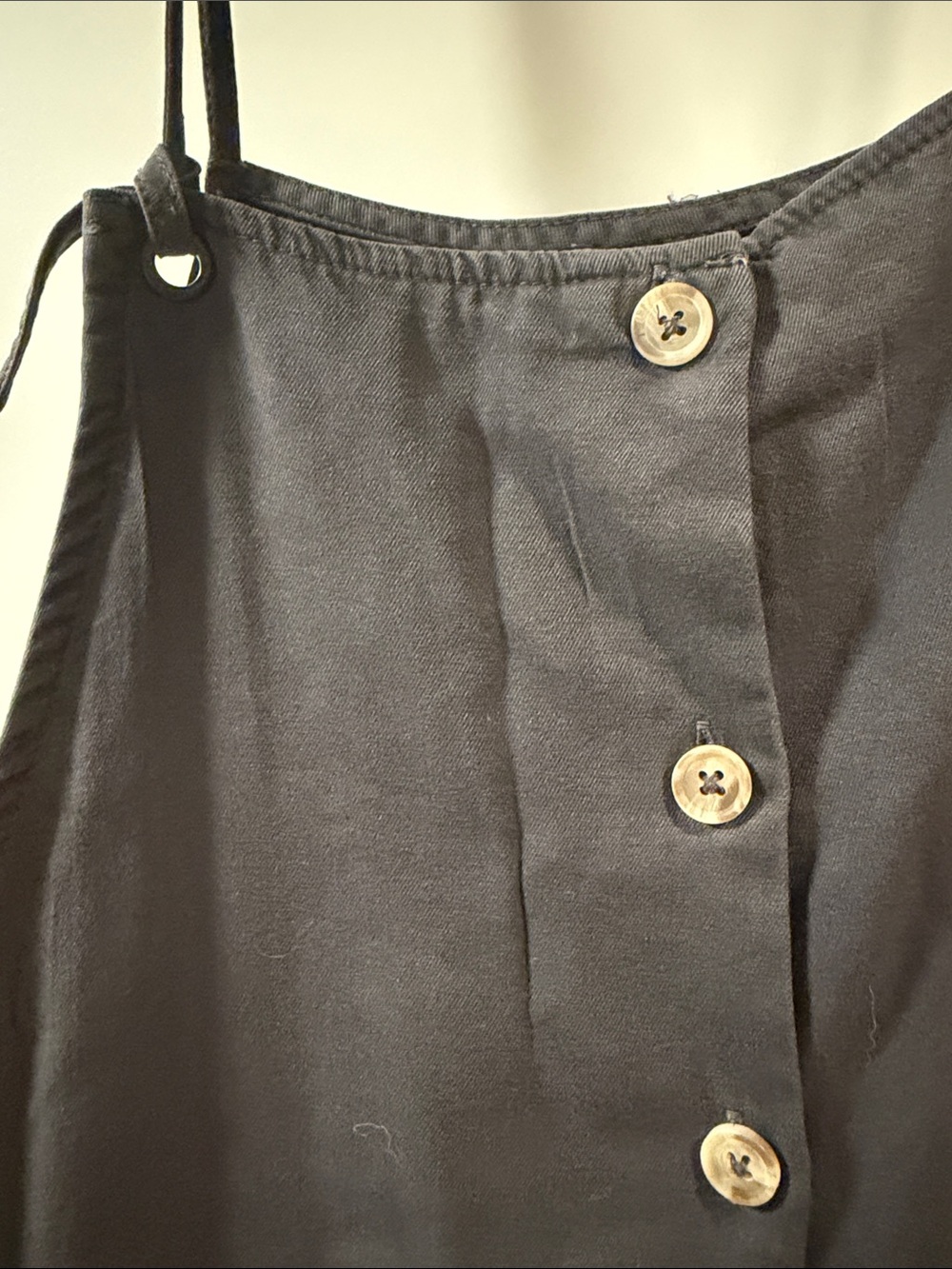 Billabong Dark Gray Button-Front Wide-Leg Romper Jumpsuit - Picture 6 of 8